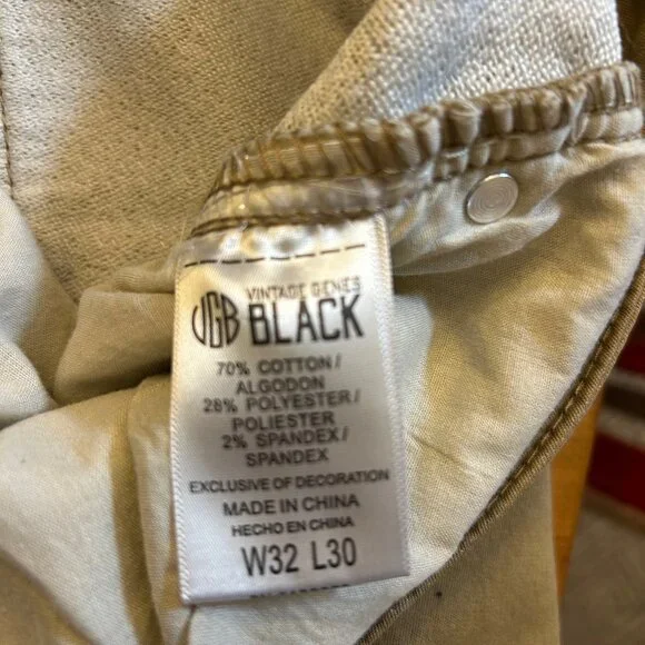 Men's Vintage Genes Black  Slim Fit Tan Jeans 32"Wx30"L - Picture 9 of 9